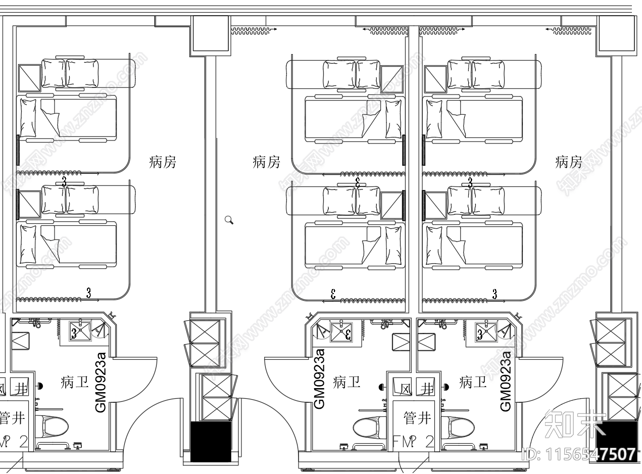 医院常用图库及平面布置施工图下载【ID:1156547507】