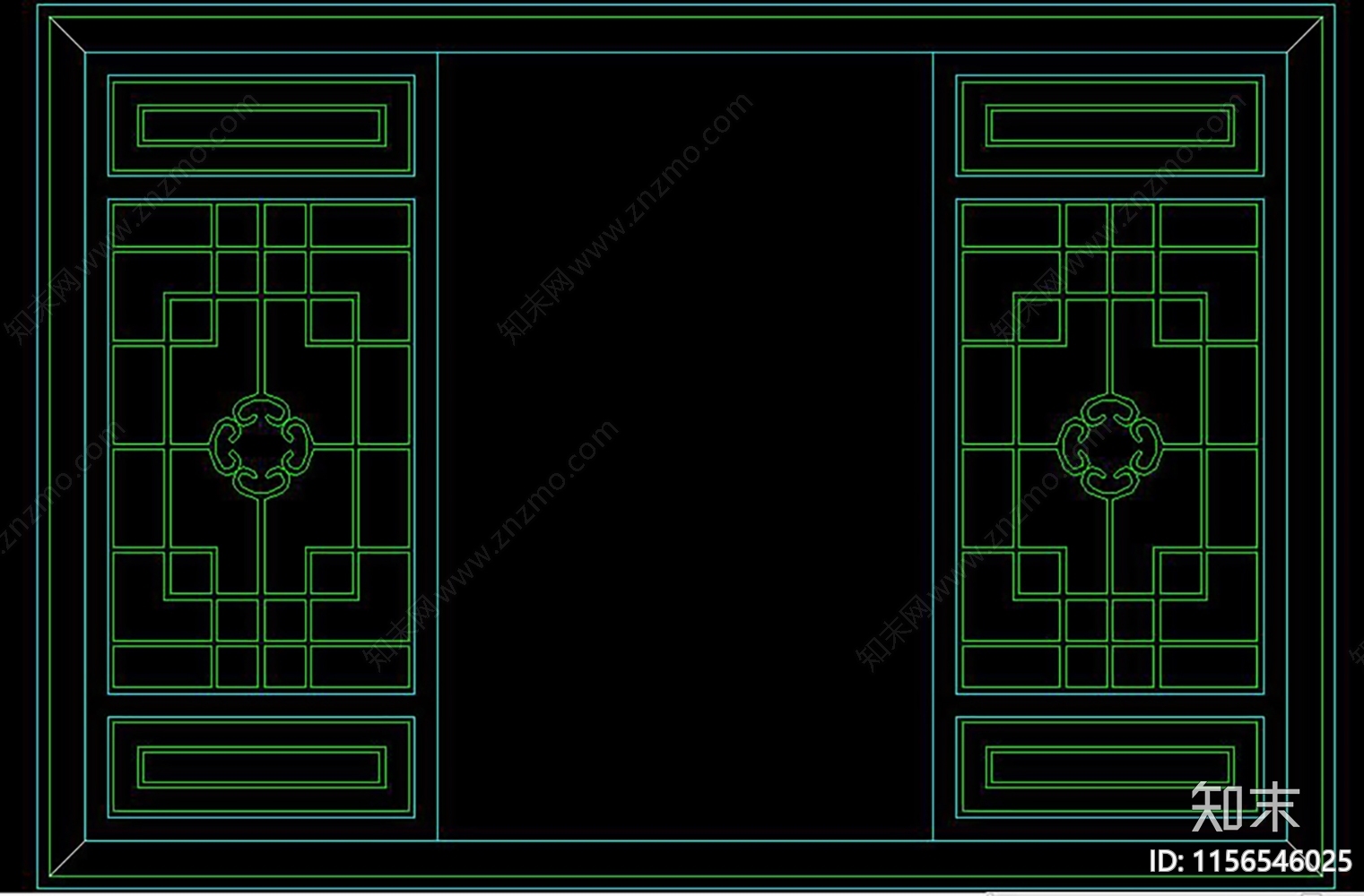 中式家具门cad施工图下载【ID:1156546025】