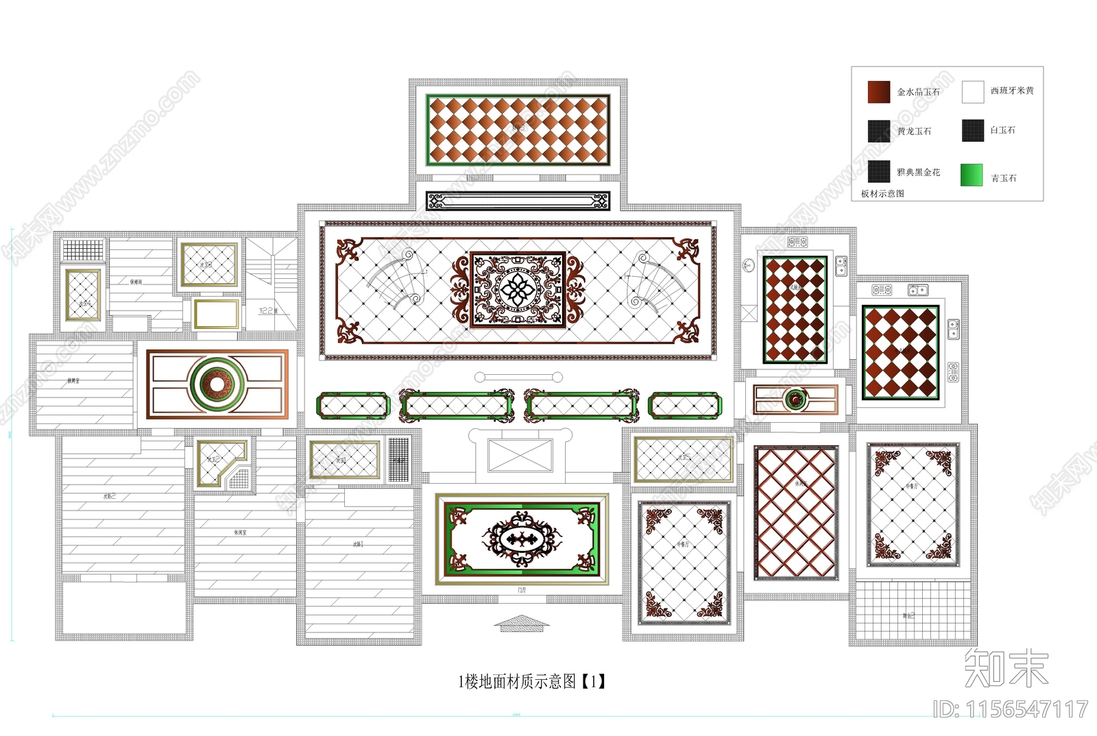 室内地面拼花图纸cad施工图下载【ID:1156547117】