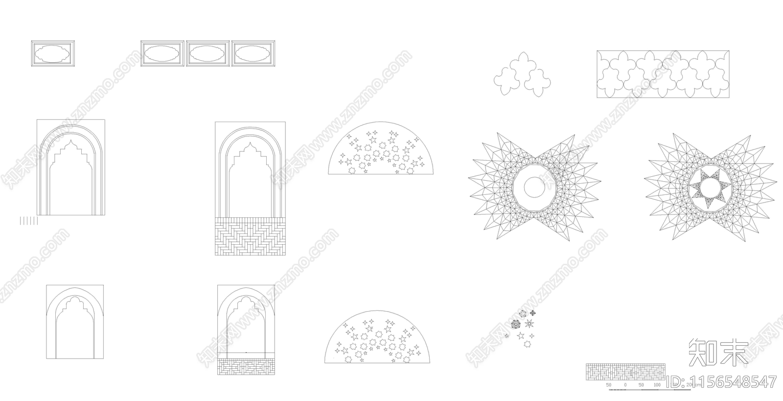 伊斯兰花纹图库cad施工图下载【ID:1156548547】