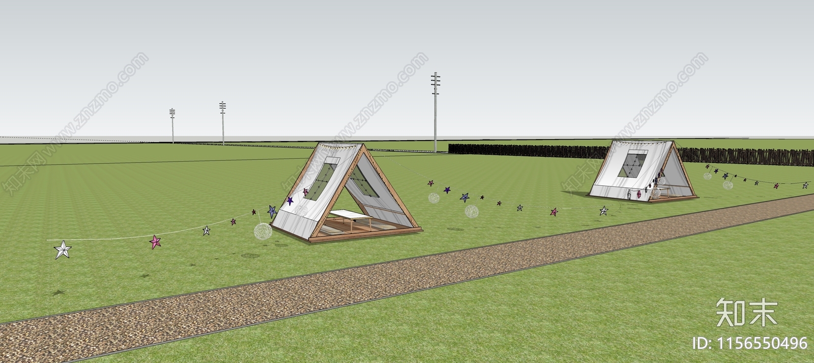 现代帐篷SU模型下载【ID:1156550496】