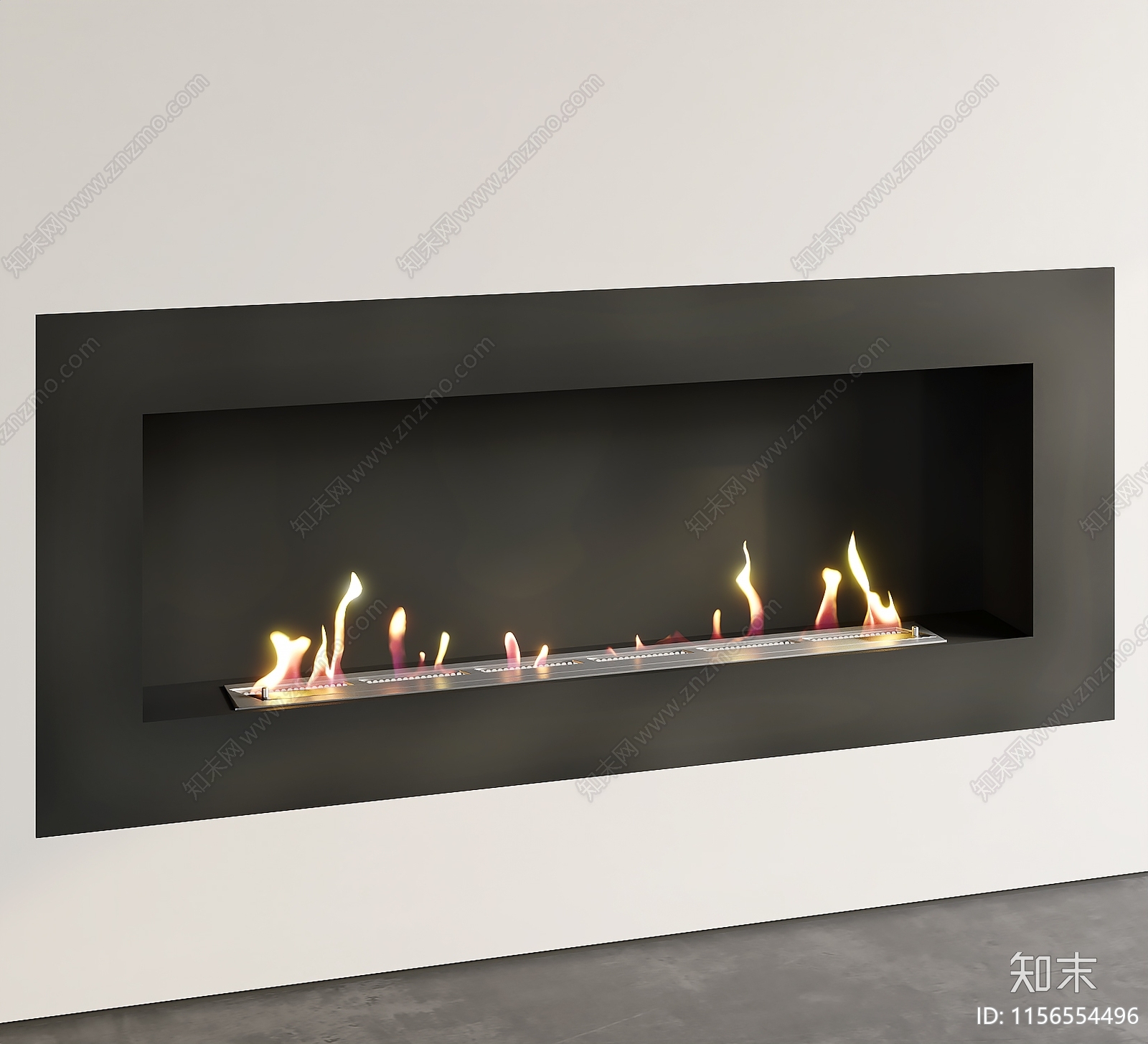 现代嵌入式壁炉SU模型下载【ID:1156554496】