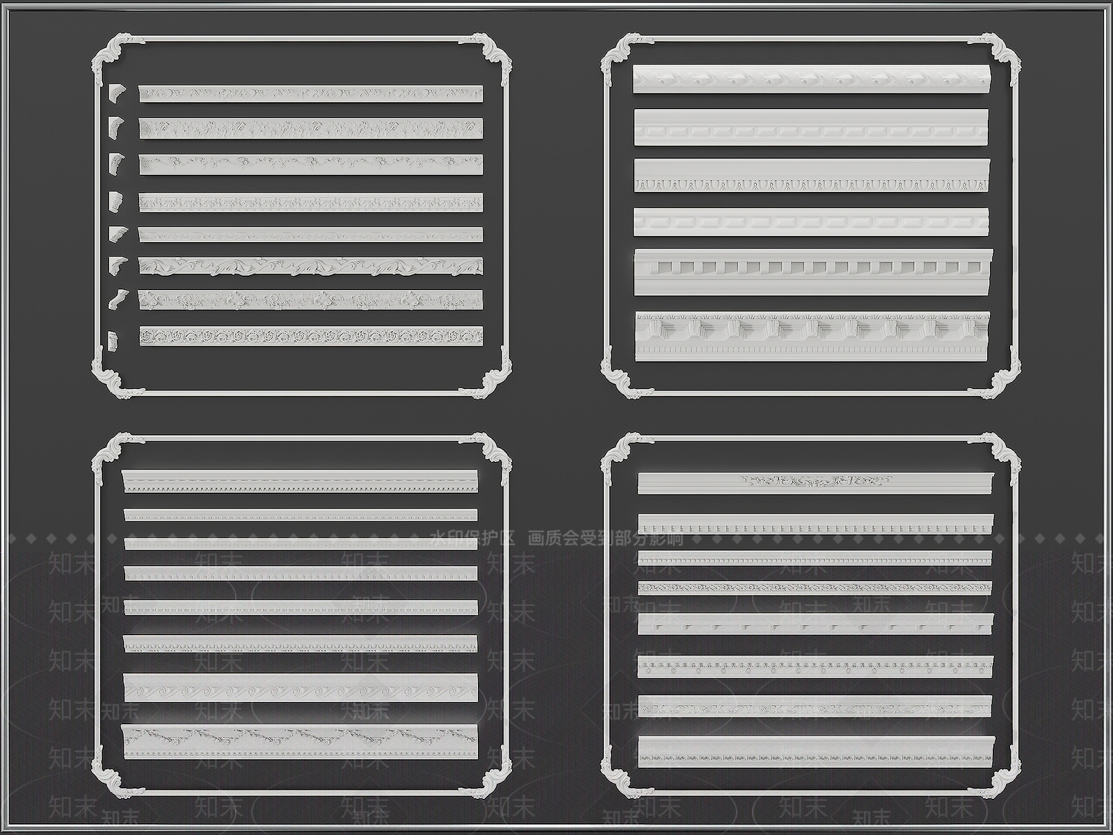 欧式古典石膏线3D模型下载【ID:1156559208】