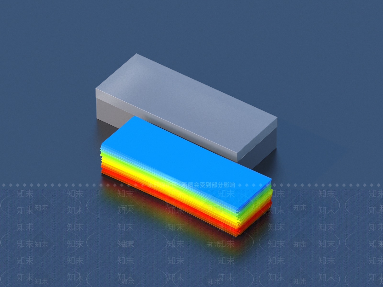 现代彩色卡纸3D模型下载【ID:1156557386】