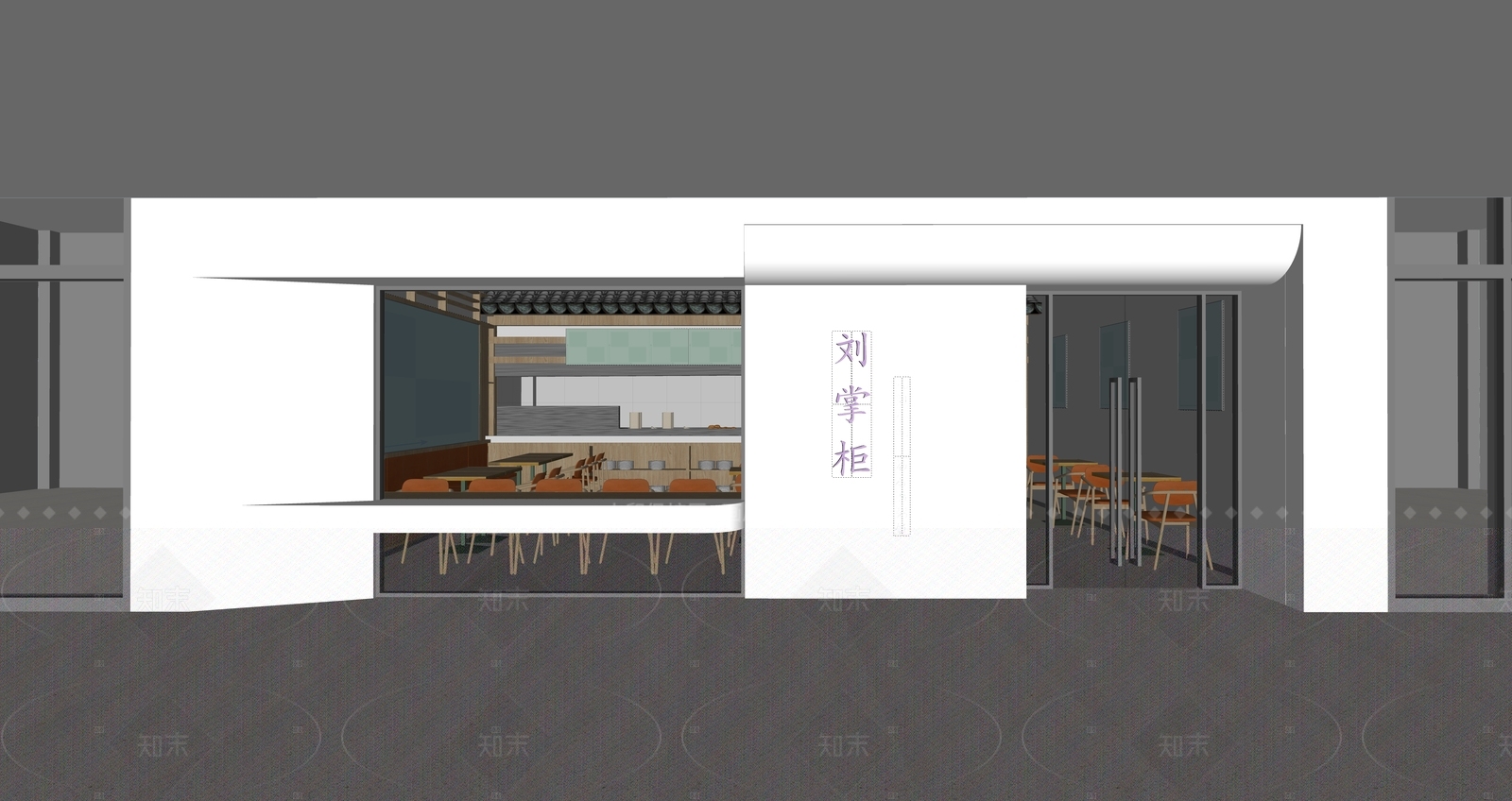 现代小吃快餐店SU模型下载【ID:1156557835】