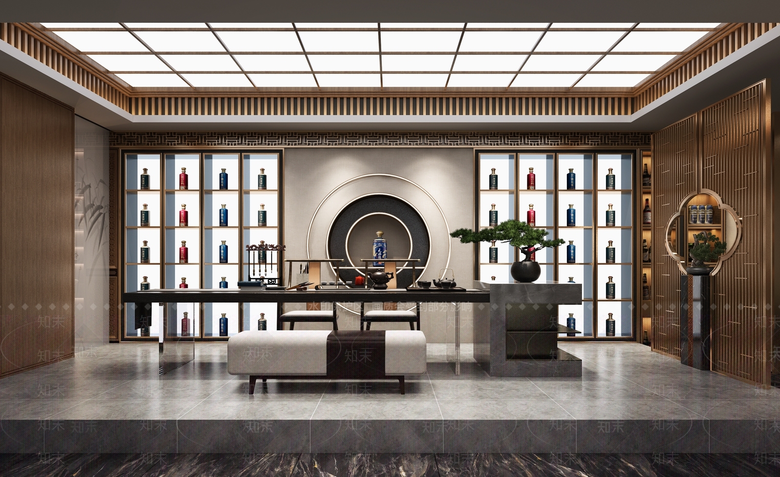 新中式白酒专卖店3D模型下载【ID:1156558608】