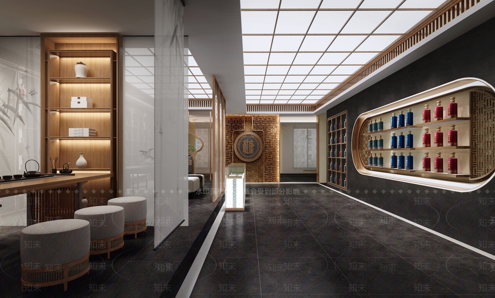 新中式白酒专卖店3D模型下载【ID:1156558608】