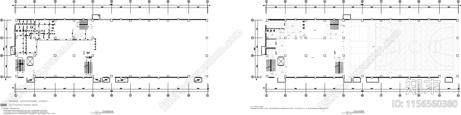 室内篮球健身房cad施工图下载【ID:1156560380】