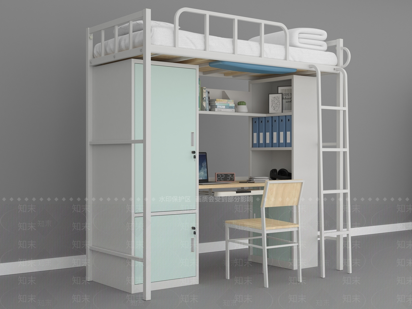 现代上下床3D模型下载【ID:1156567436】