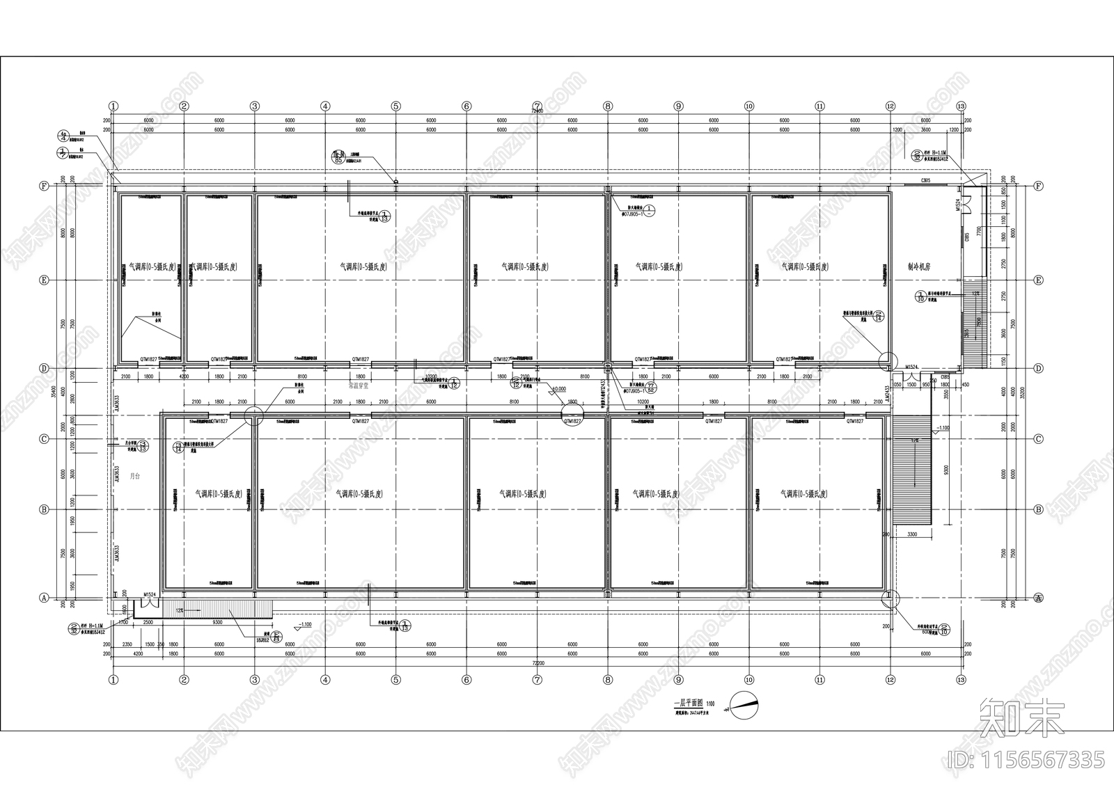 冷链物流中心建设项目cad施工图下载【ID:1156567335】