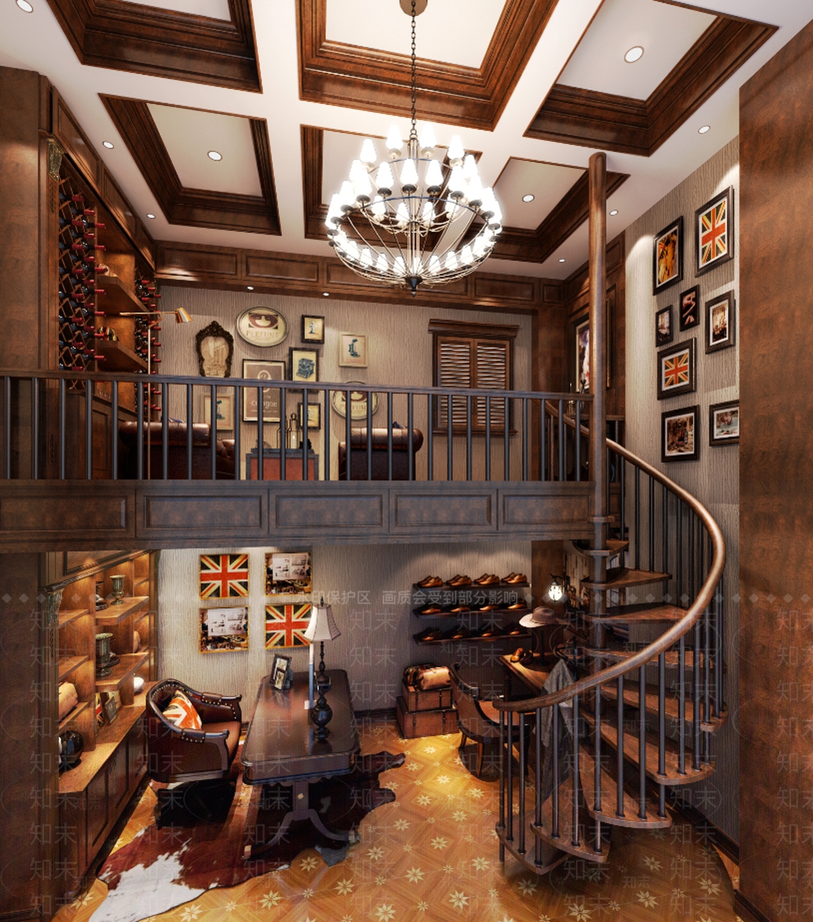 美式复古男装店3D模型下载【ID:1156569634】