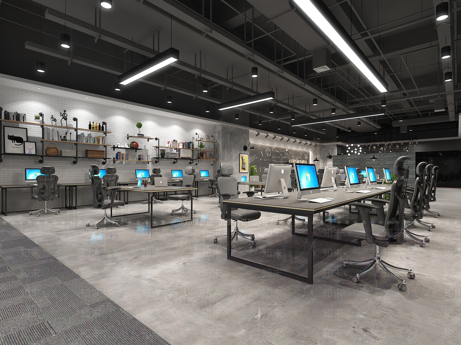 工业风办公室3D模型下载【ID:1156570281】