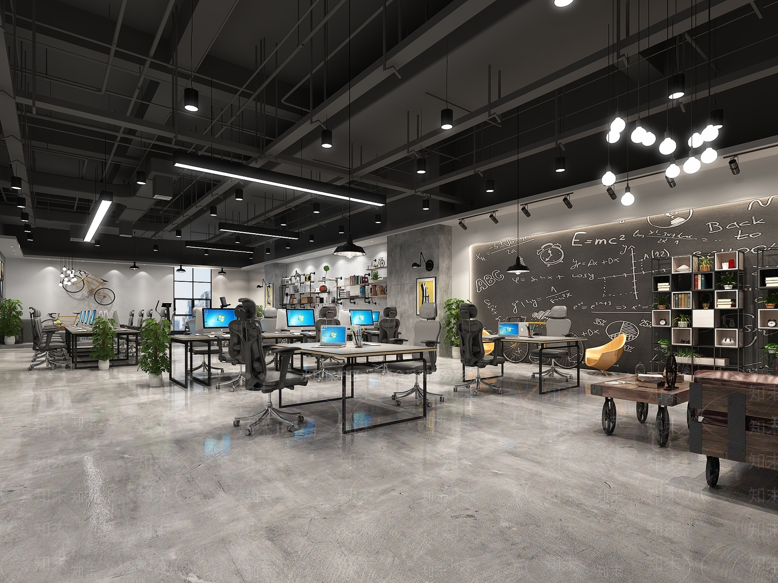 工业风办公室3D模型下载【ID:1156570281】