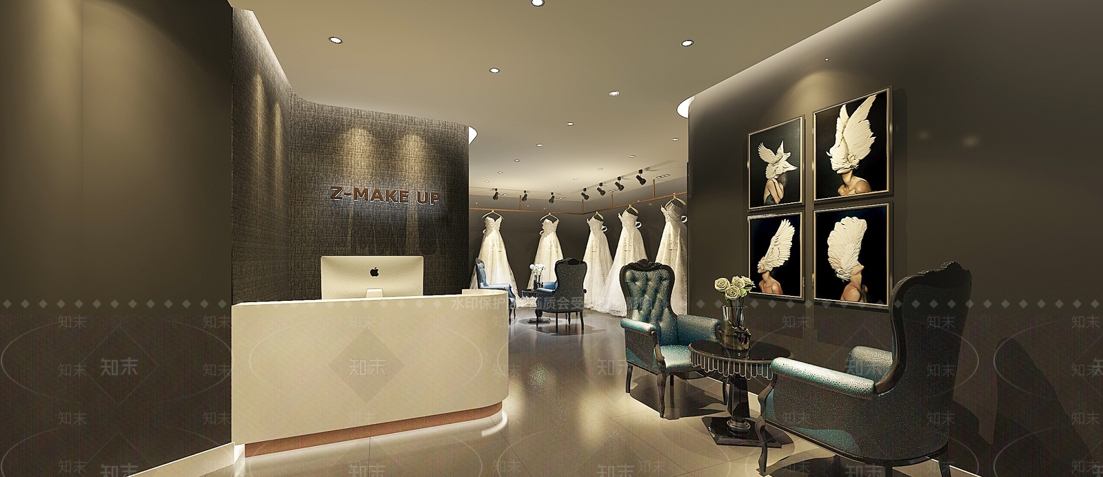 现代婚纱店3D模型下载【ID:1156571915】