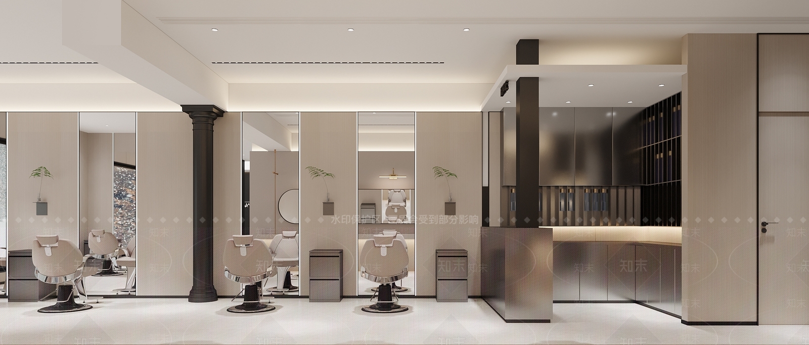 现代美发店3D模型下载【ID:1156573990】