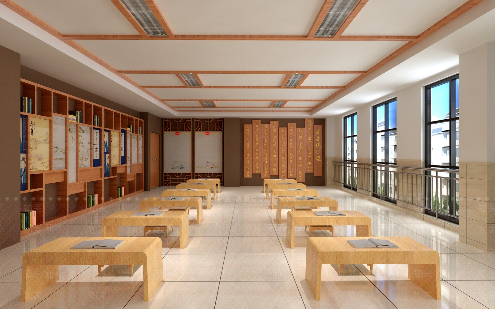 新中式教室3D模型下载【ID:1156576082】