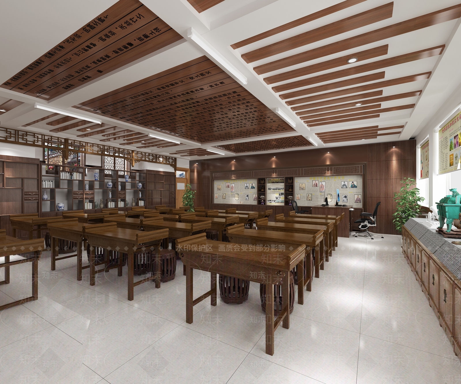 新中式教室3D模型下载【ID:1156576230】
