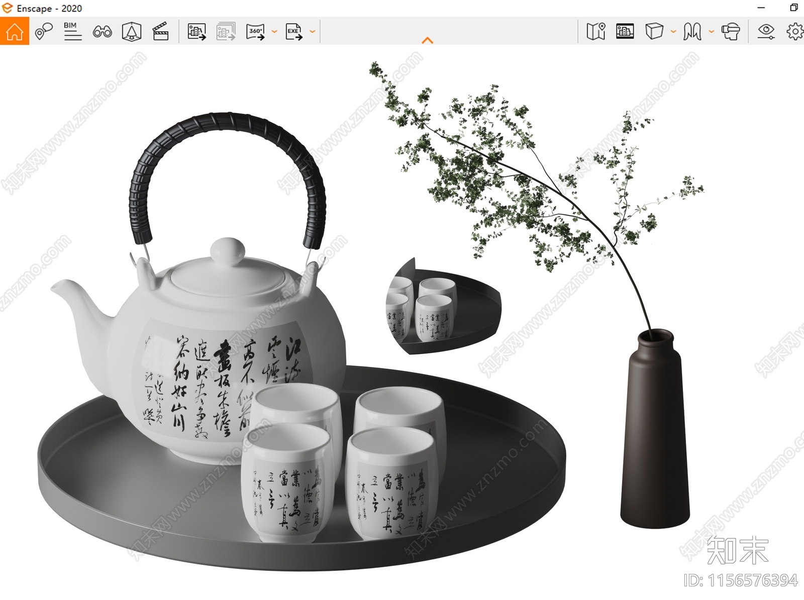 茶具SU模型下载【ID:1156576394】