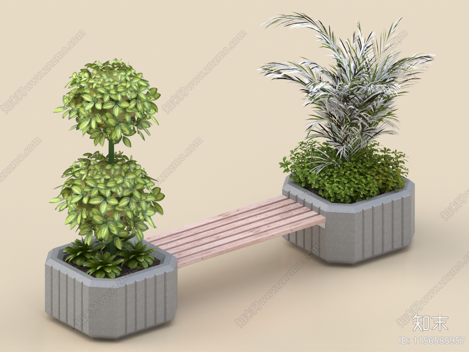 现代公园长椅3D模型下载【ID:1156585957】