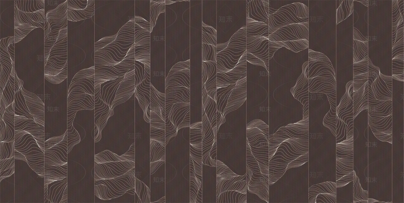 咖色现代抽象线条曲线壁纸壁画分割贴图下载【ID:1156587087】