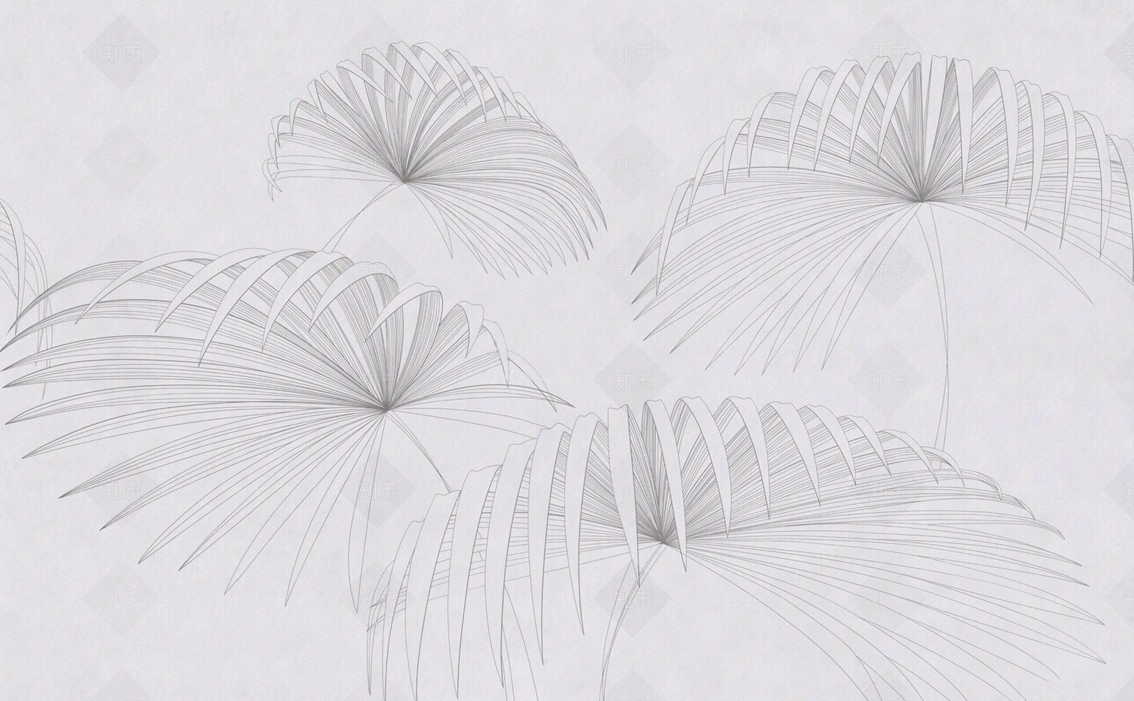 白灰色热带棕榈树树叶纹理壁纸壁画贴图下载【ID:1156588287】