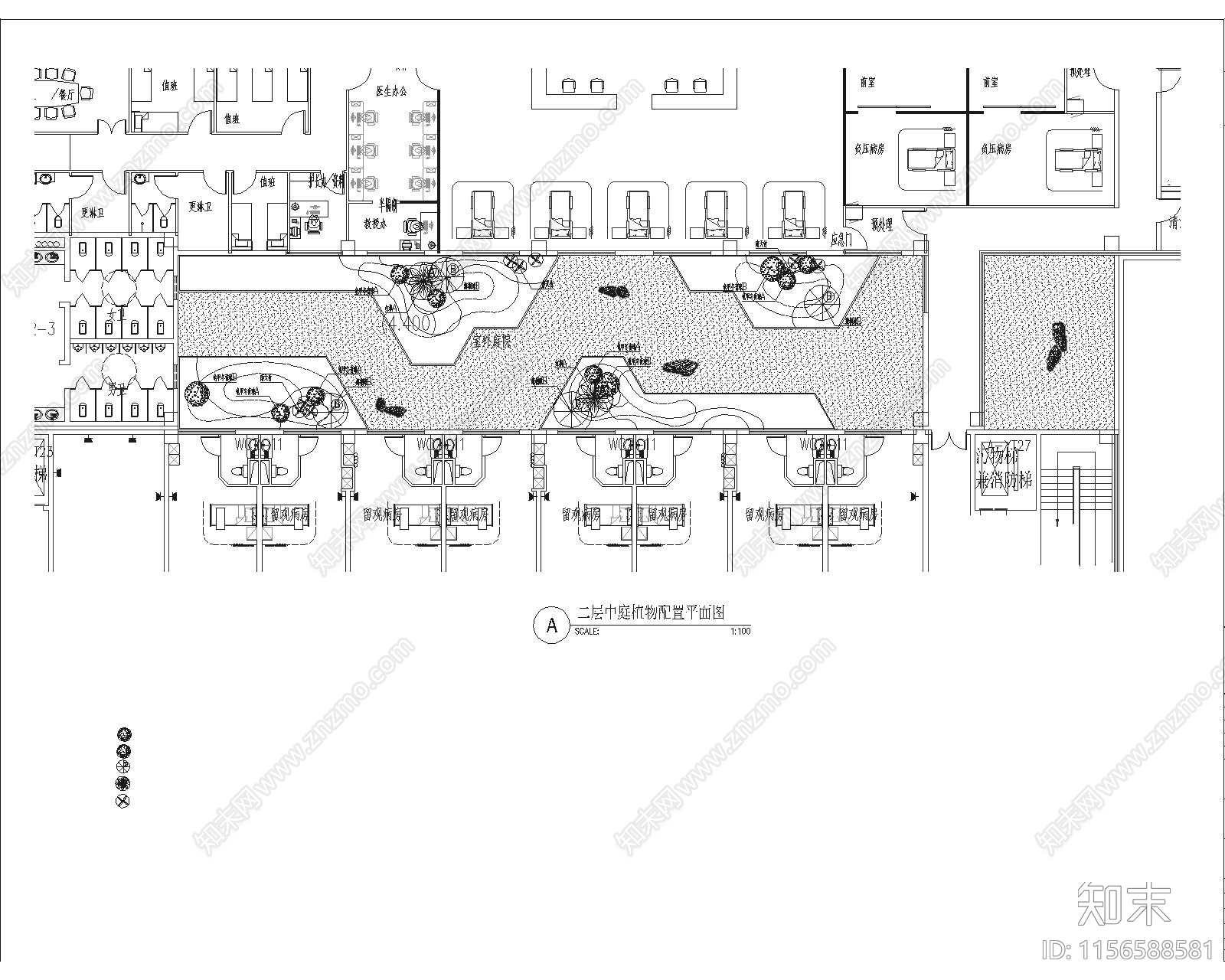 疗养医院建设项目绿化图cad施工图下载【ID:1156588581】