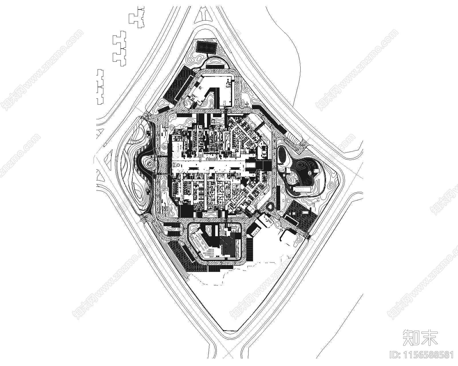 疗养医院建设项目绿化图cad施工图下载【ID:1156588581】