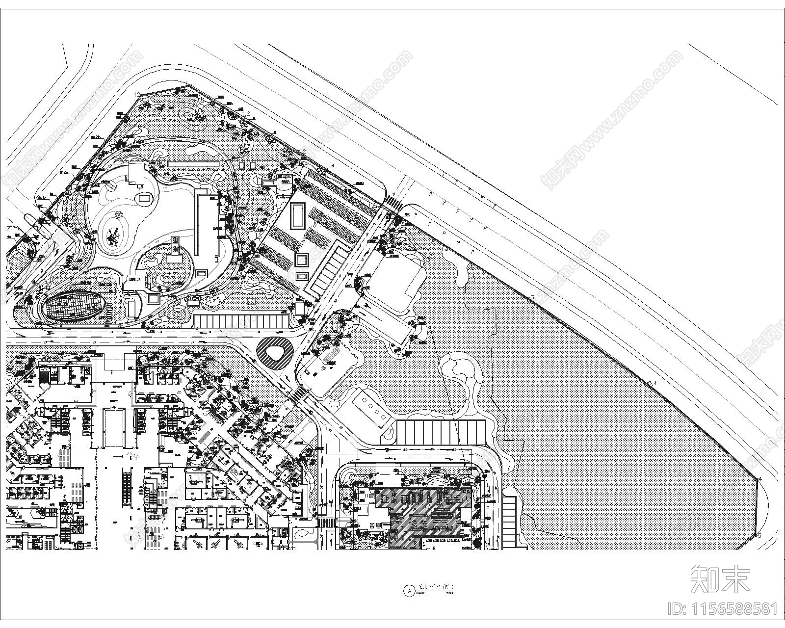 疗养医院建设项目绿化图cad施工图下载【ID:1156588581】