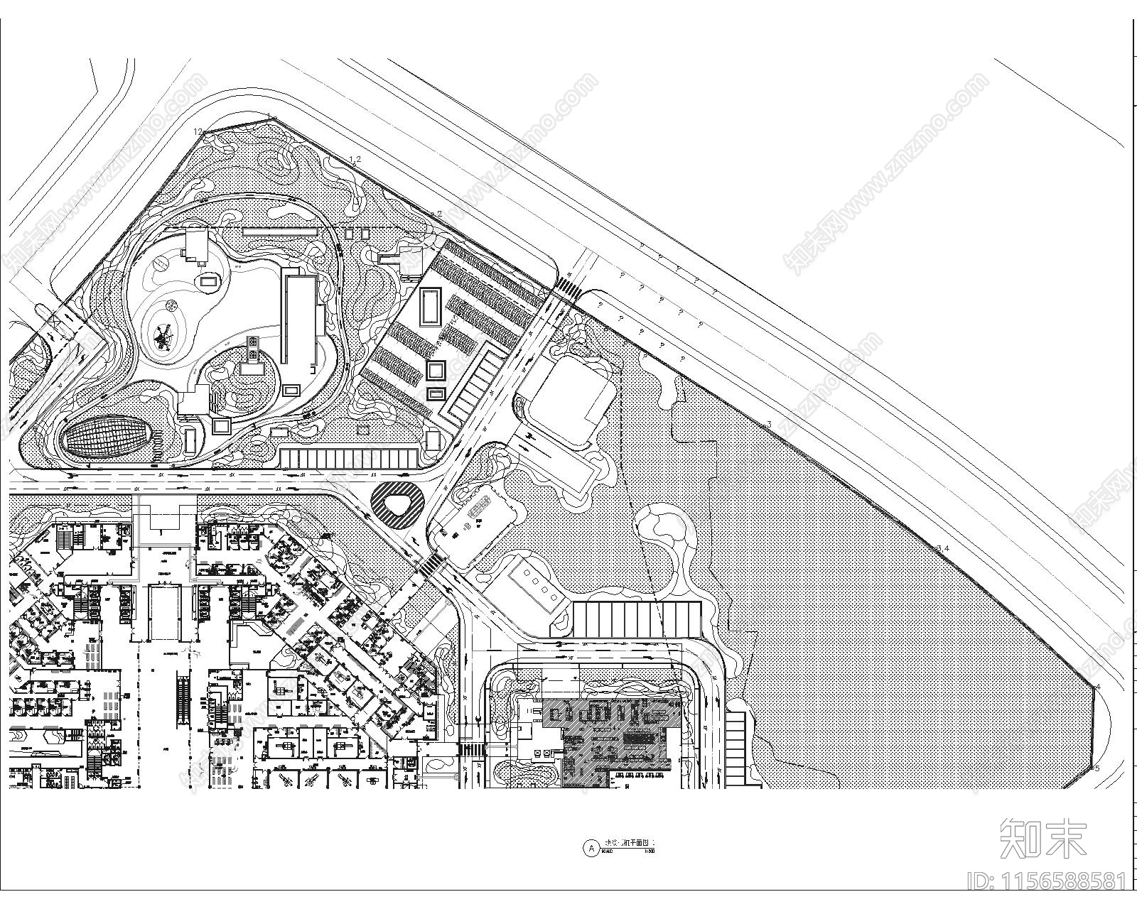 疗养医院建设项目绿化图cad施工图下载【ID:1156588581】