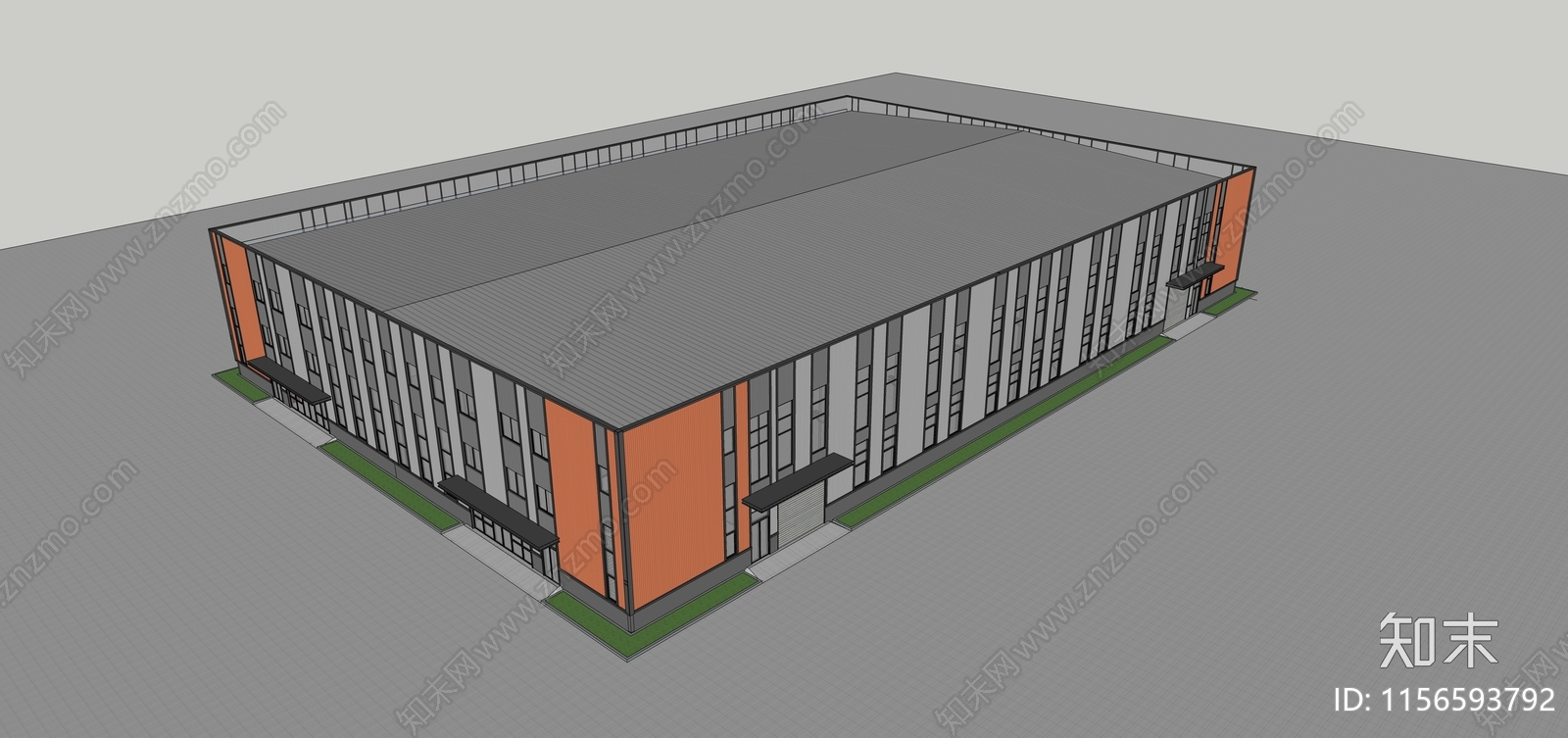 现代厂房SU模型下载【ID:1156593792】