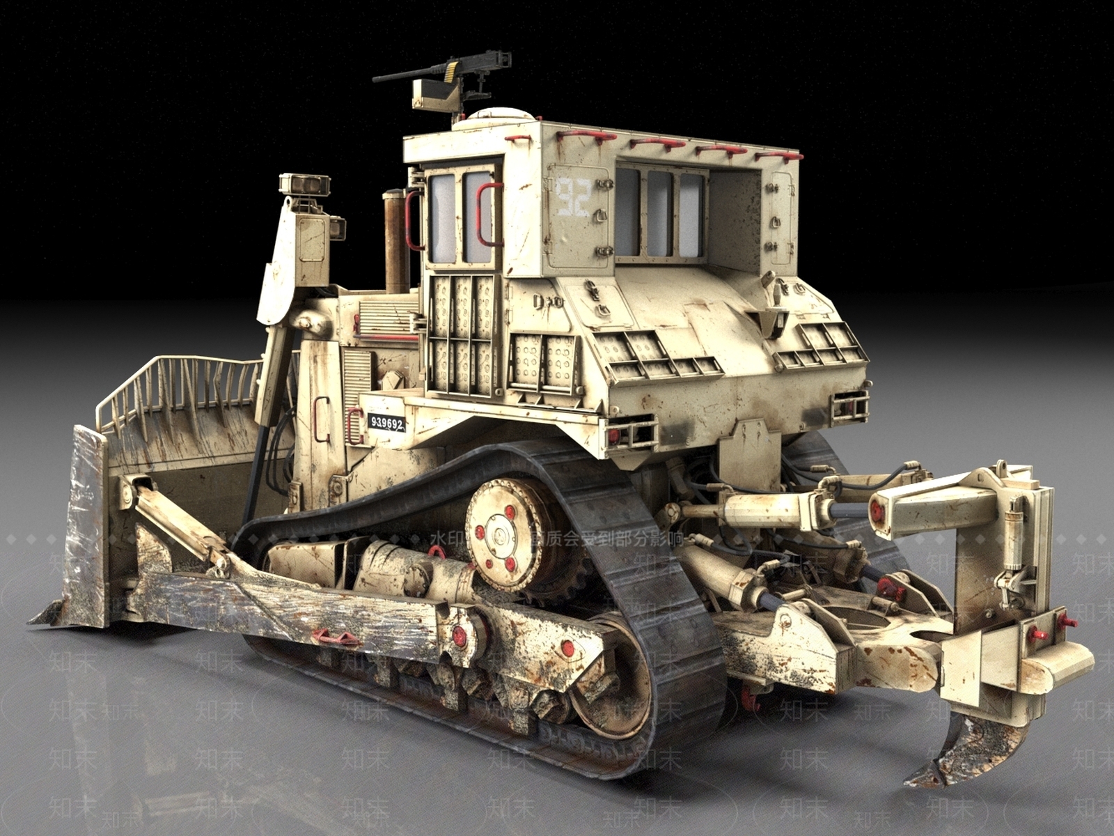 现代装甲推土机3D模型下载【ID:1156593838】