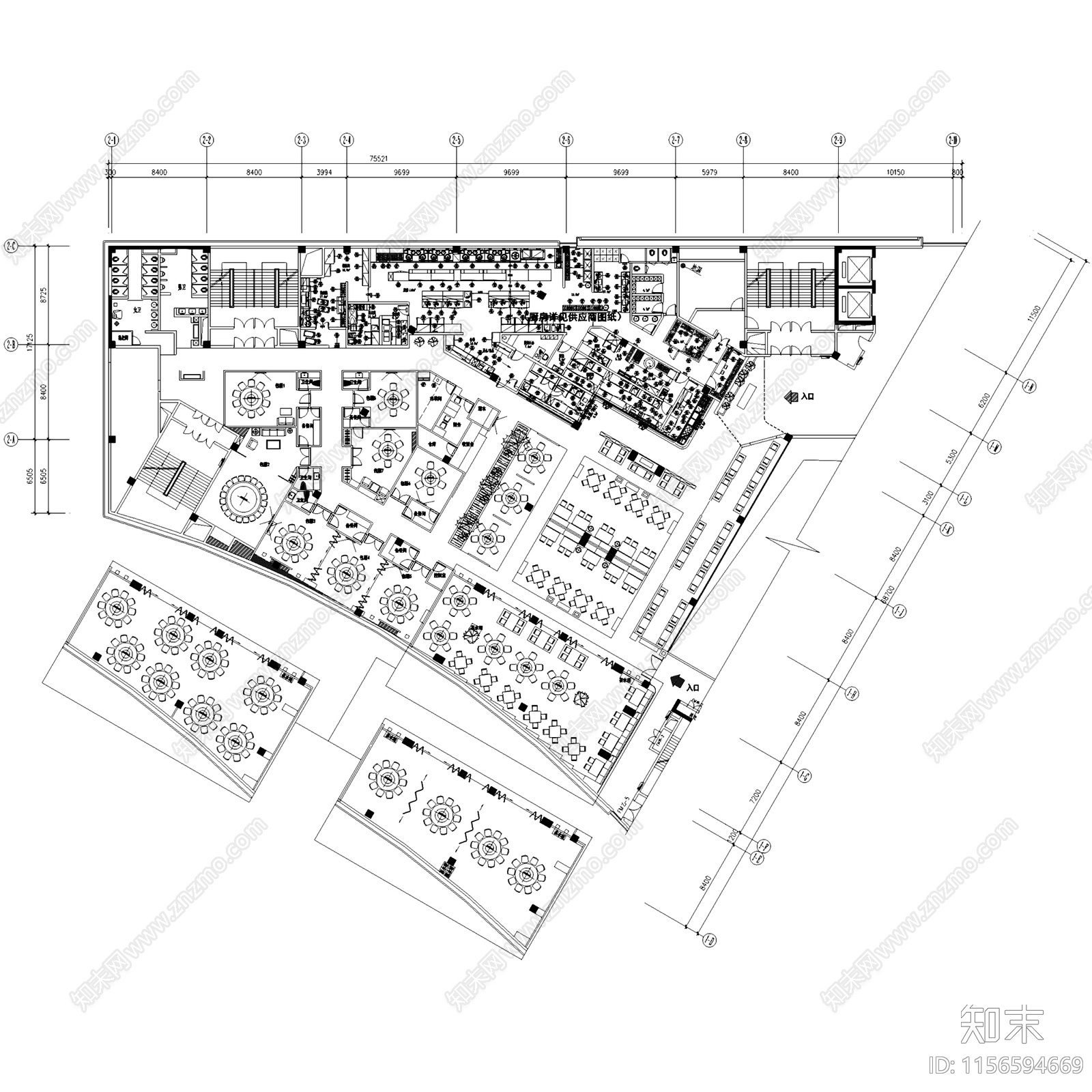 新中式现代滇味彩云餐厅室内工装cad施工图下载【ID:1156594669】