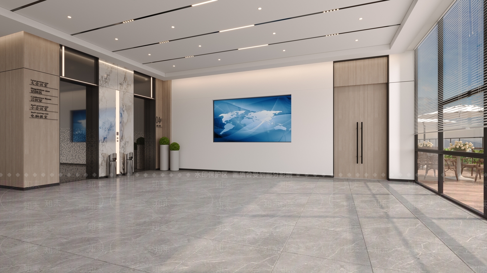 现代电梯厅过道3D模型下载【ID:1156596085】