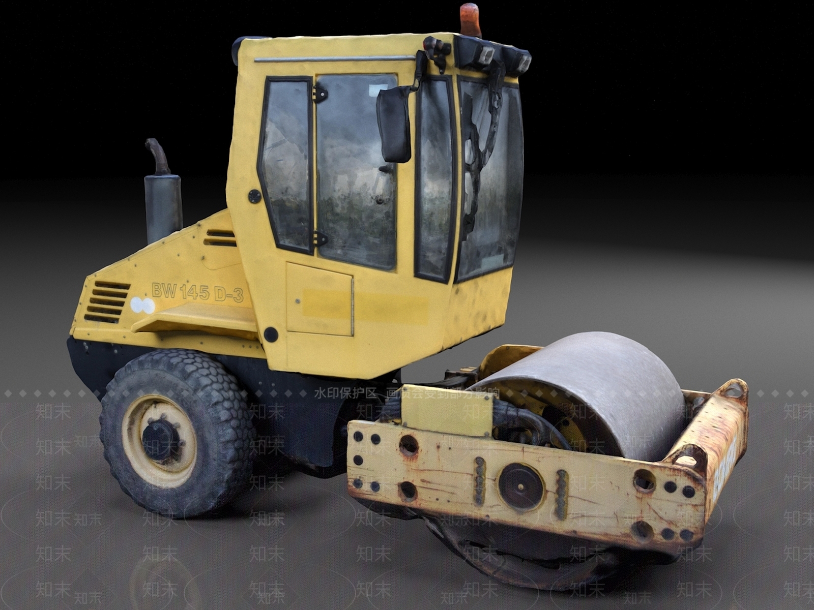 现代压路机3D模型下载【ID:1156596518】