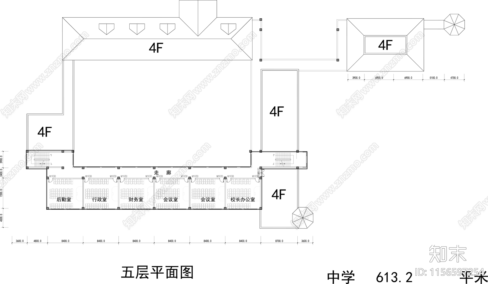 中学学校平面图cad施工图下载【ID:1156597254】