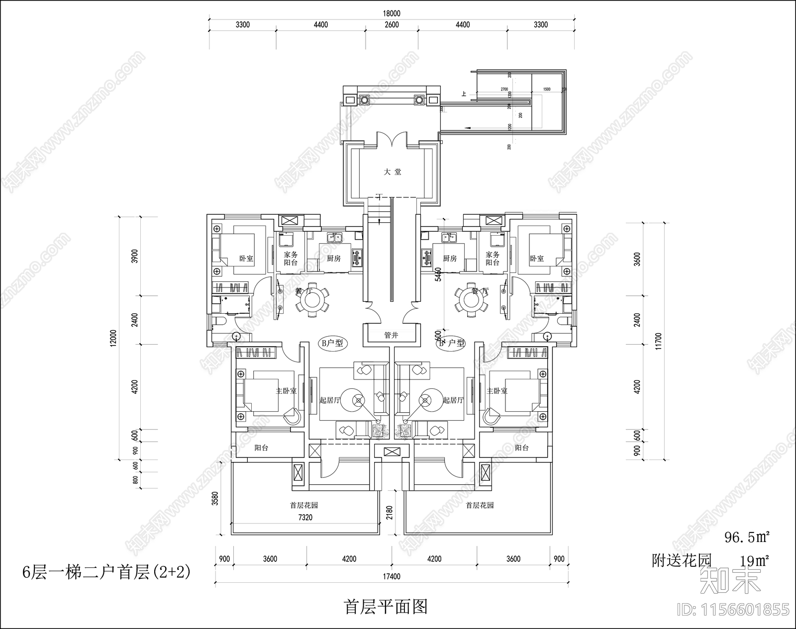 6层住宅平立剖面图cad施工图下载【ID:1156601855】