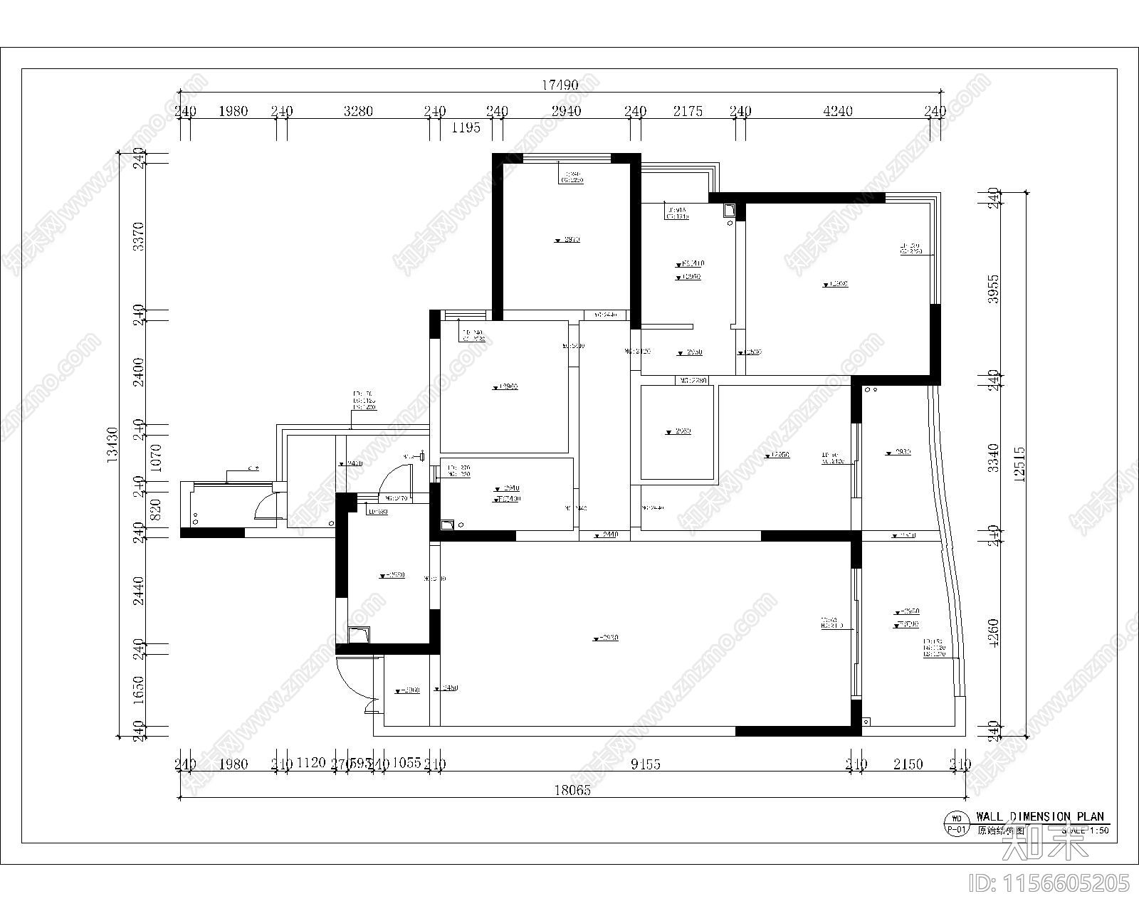 170m²平层设计概念方案施工图cad施工图下载【ID:1156605205】