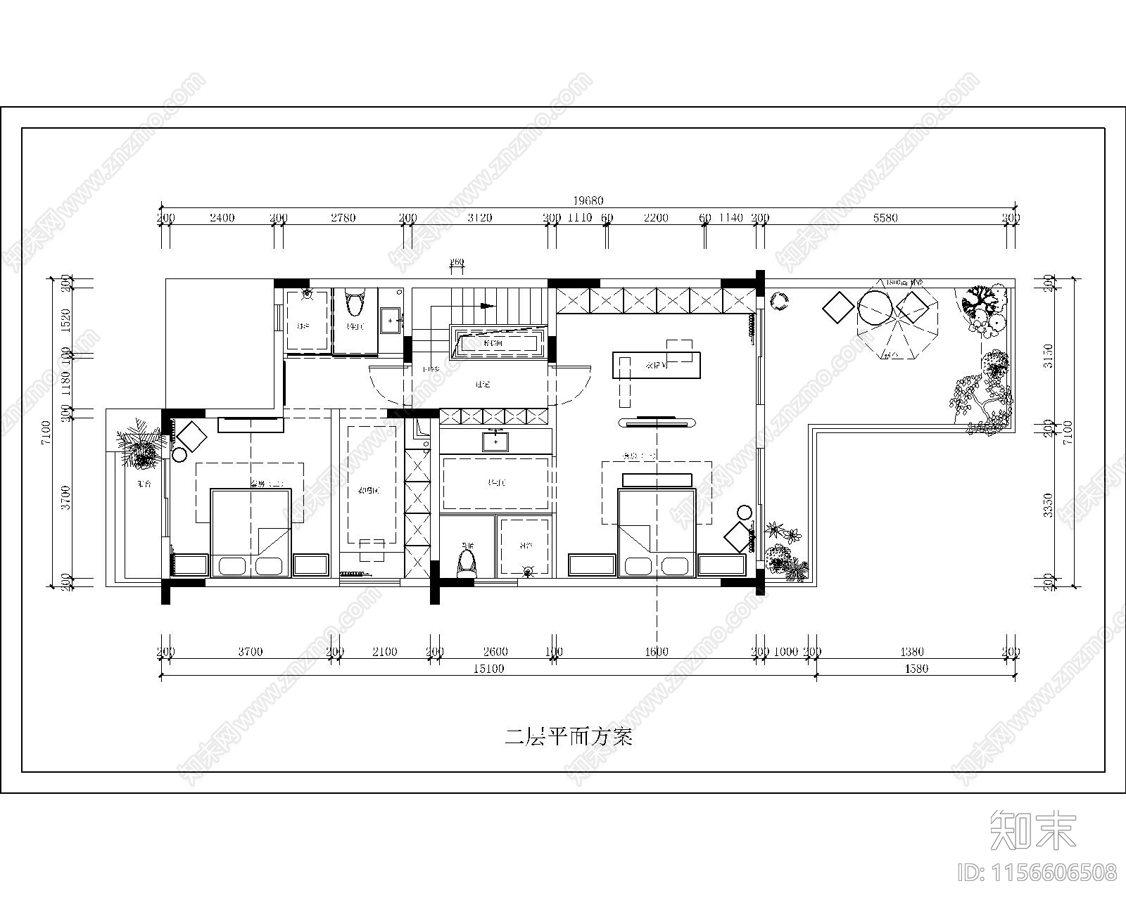 540m²别墅设计含花园概念方案cad施工图下载【ID:1156606508】