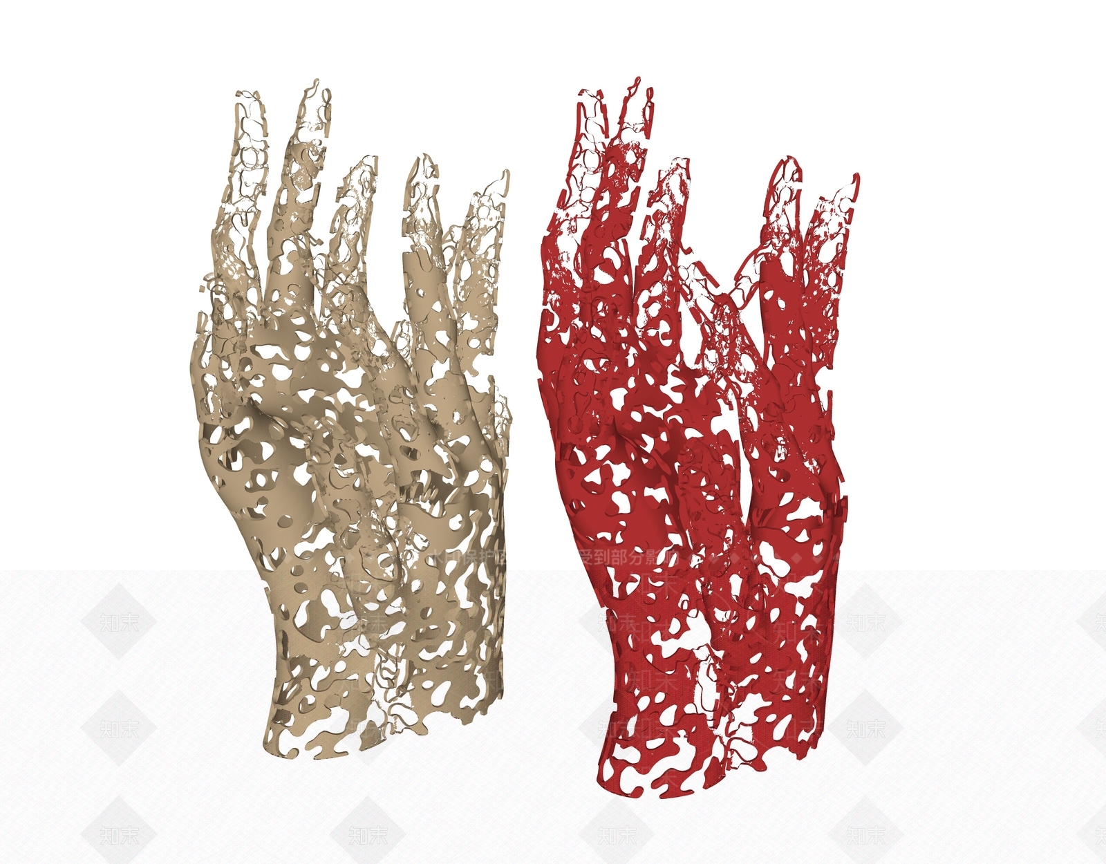 现代镂空手型雕塑摆件SU模型下载【ID:1156606692】