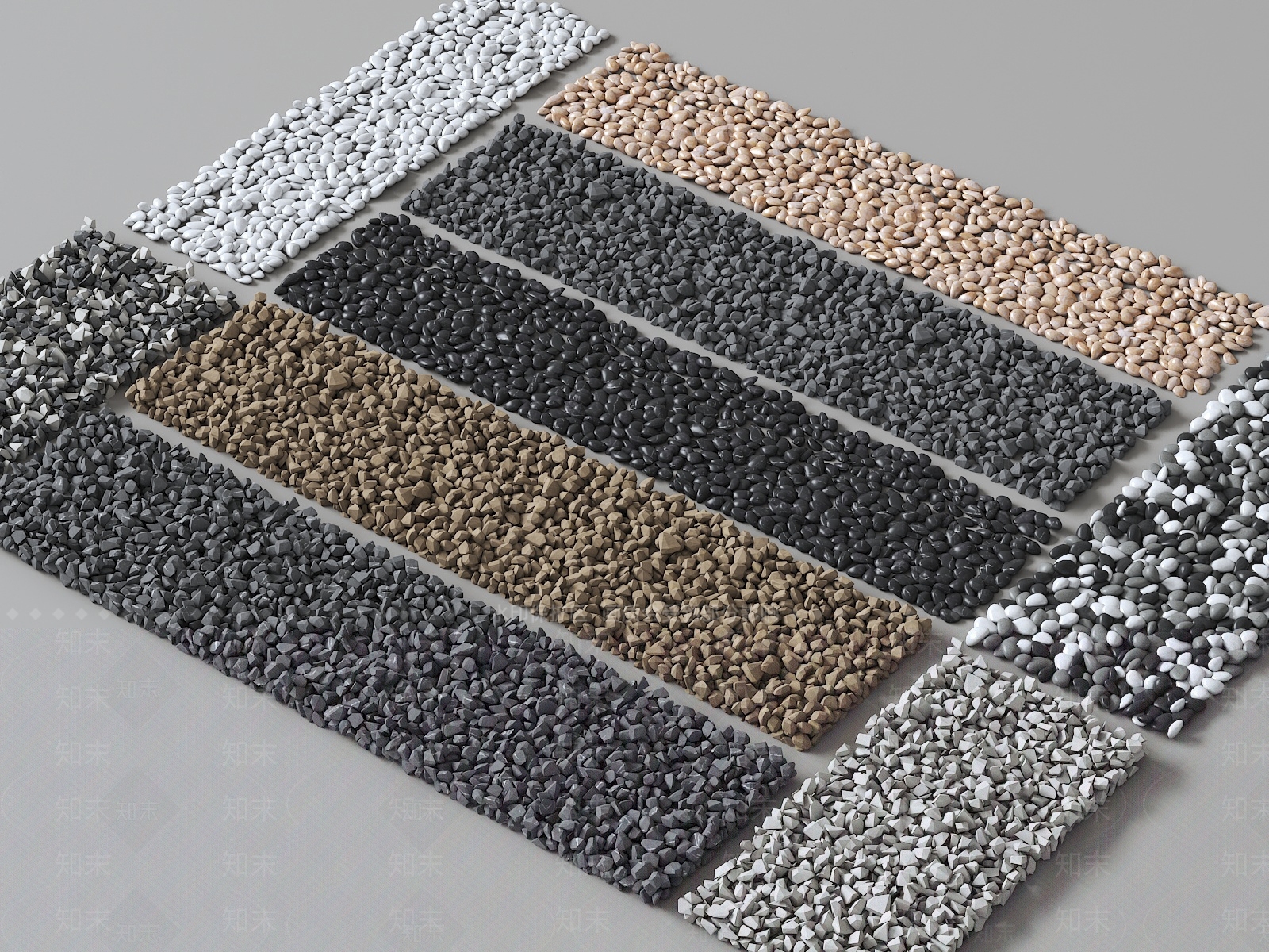 现代鹅卵石3D模型下载【ID:1156609018】