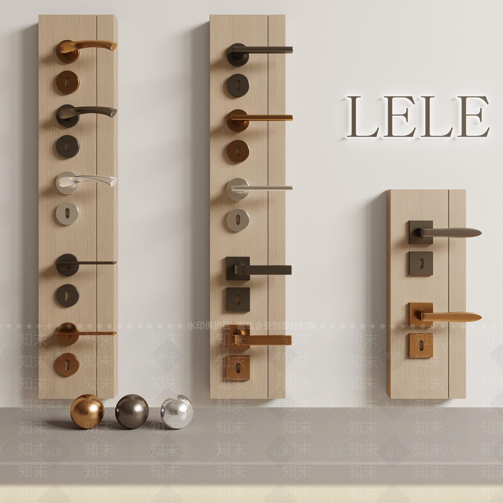 现代门把手SU模型下载【ID:1156611439】