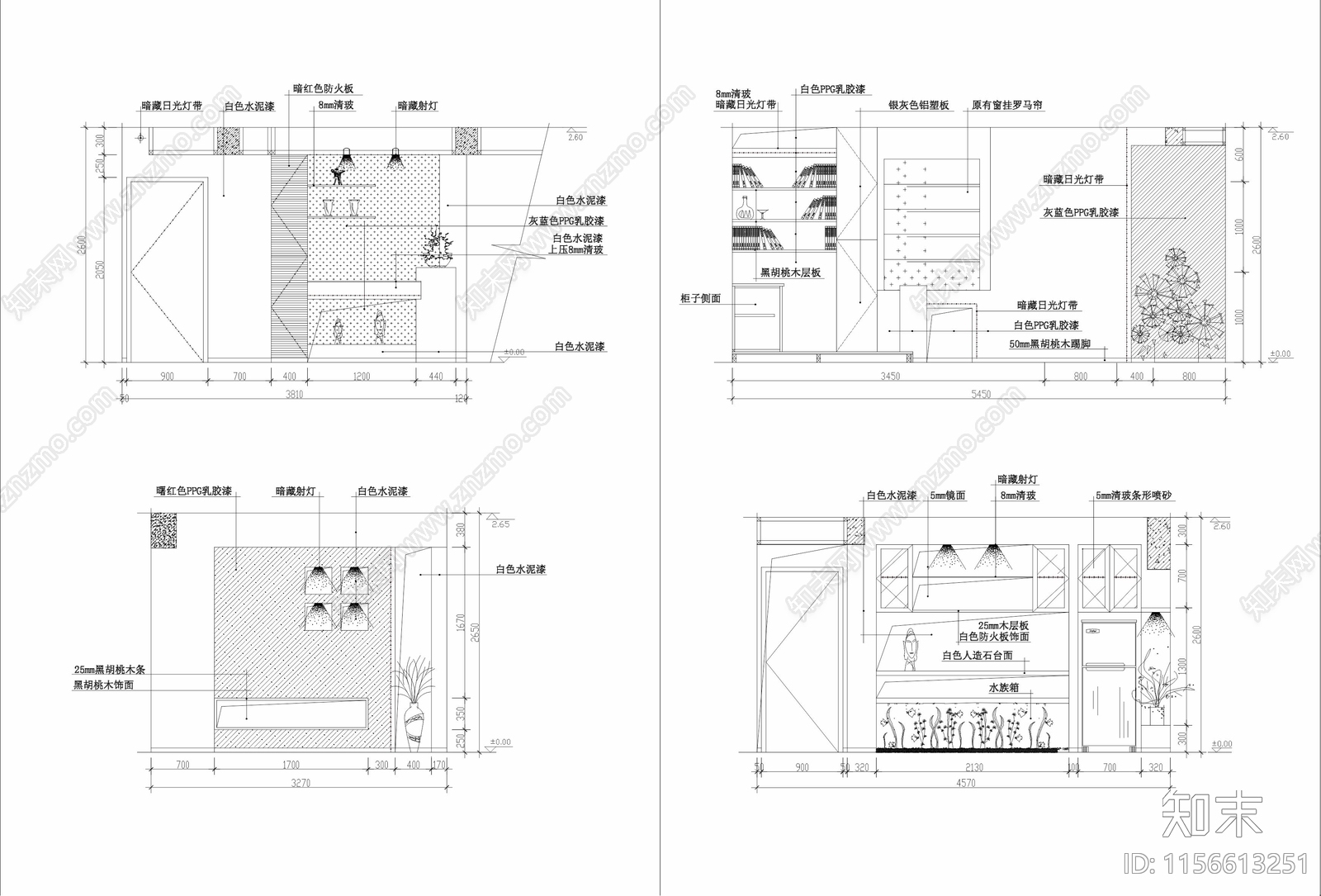 2024家居客厅立面素材施工图下载【ID:1156613251】