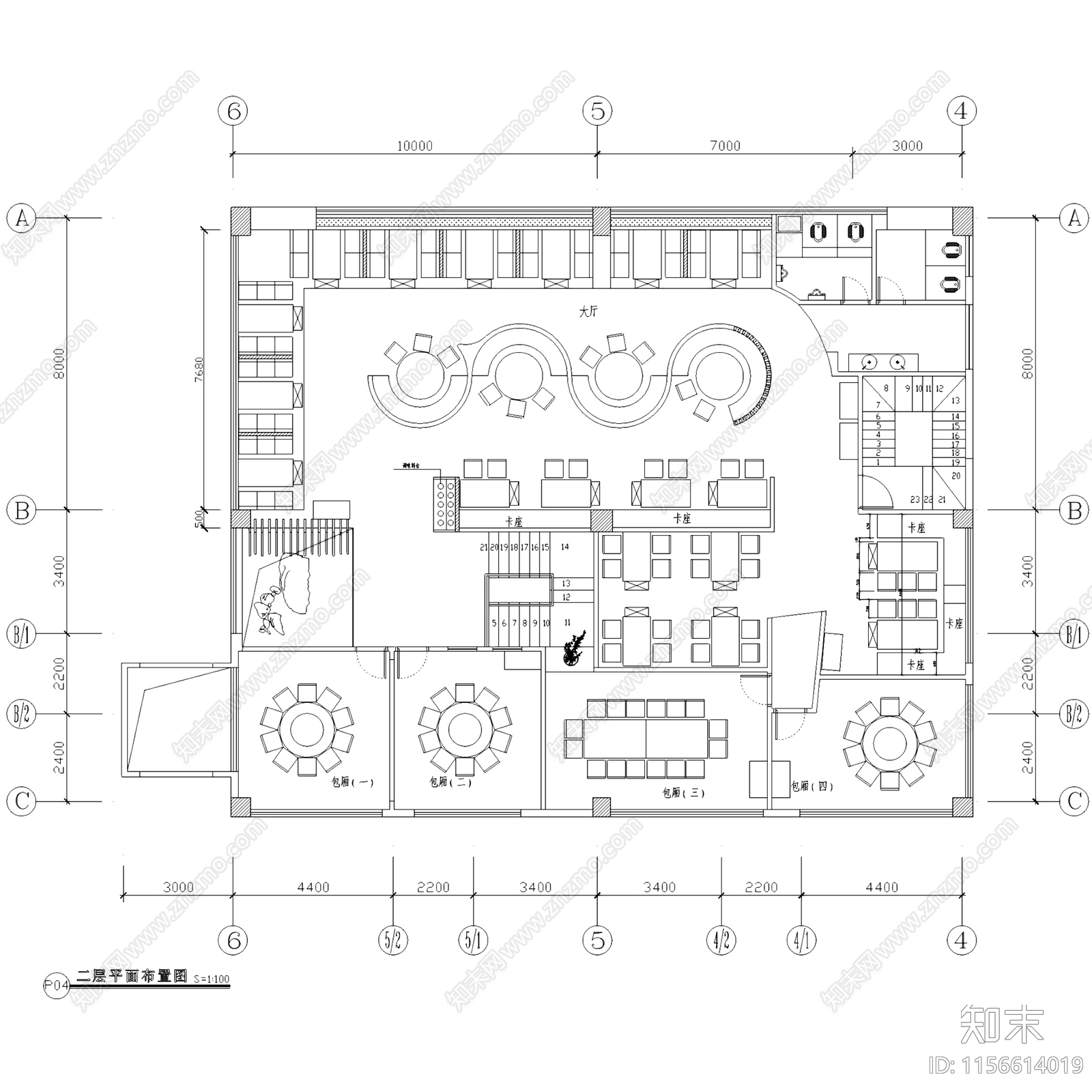 新中式金山永辉渔人码头餐厅室内工装cad施工图下载【ID:1156614019】
