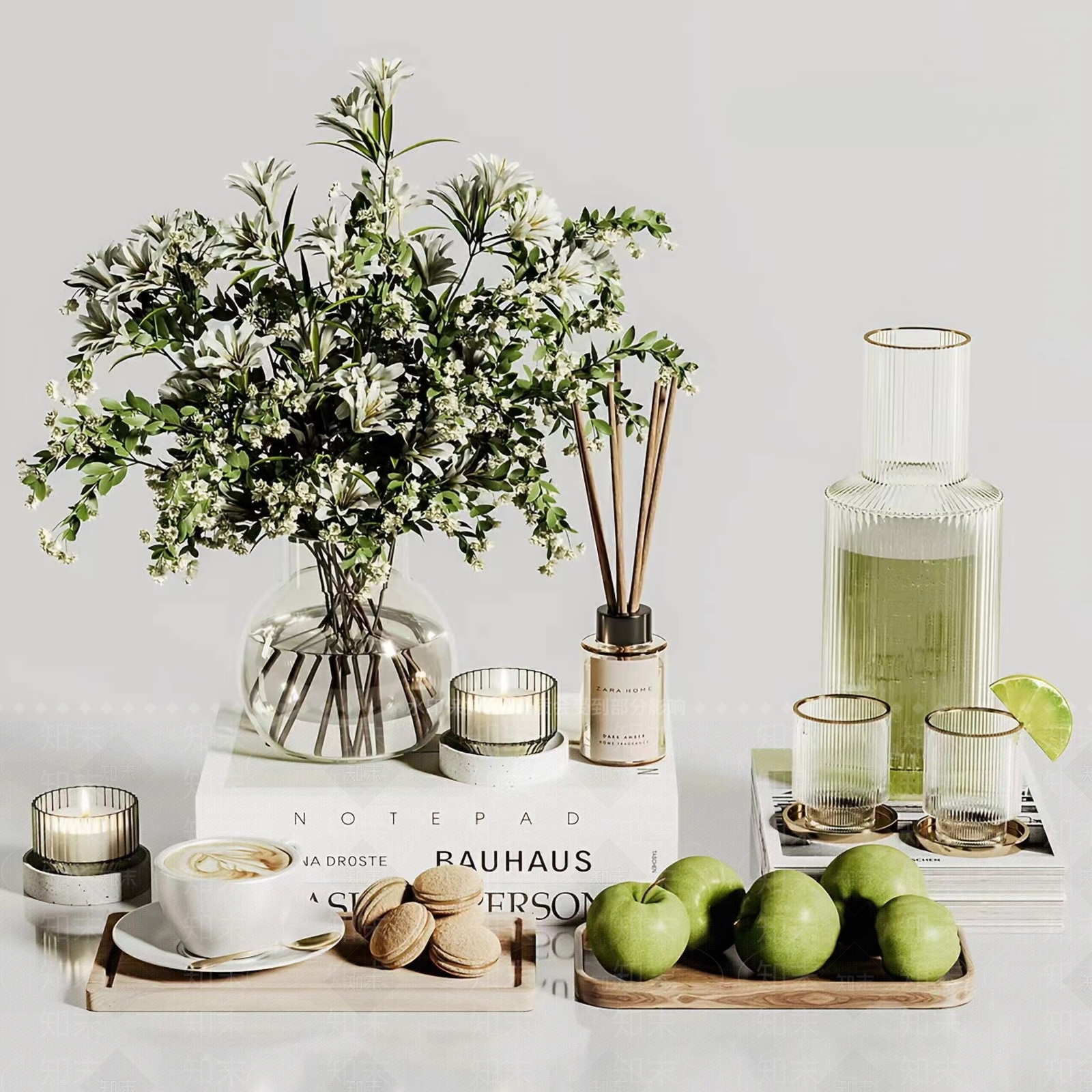 现代餐桌摆件组合3D模型下载【ID:1157183468】