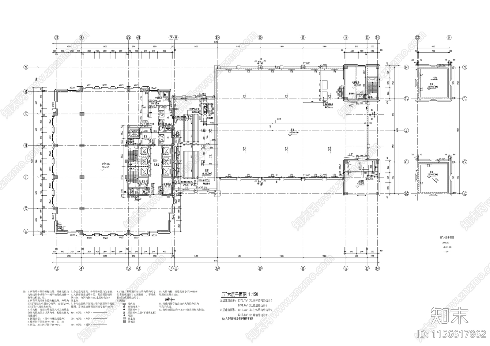 二十五层办公综合体建筑cad施工图下载【ID:1156617862】