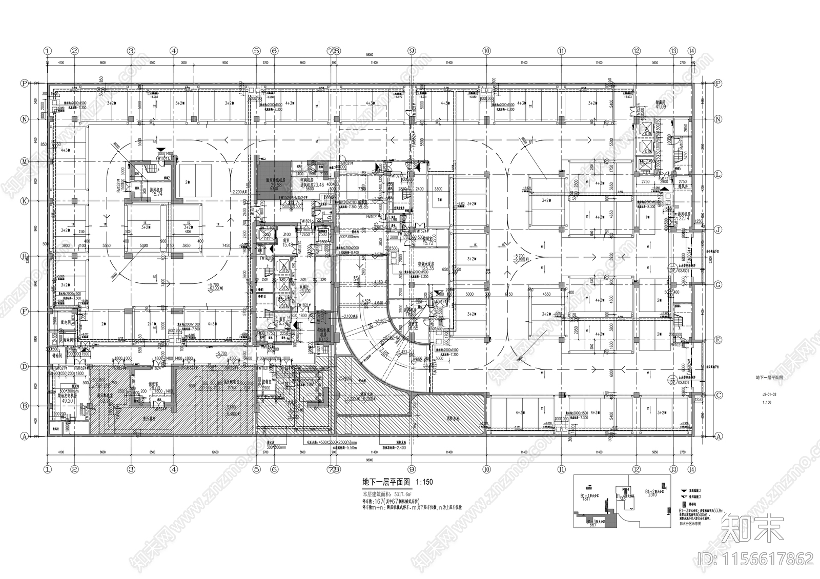 二十五层办公综合体建筑cad施工图下载【ID:1156617862】