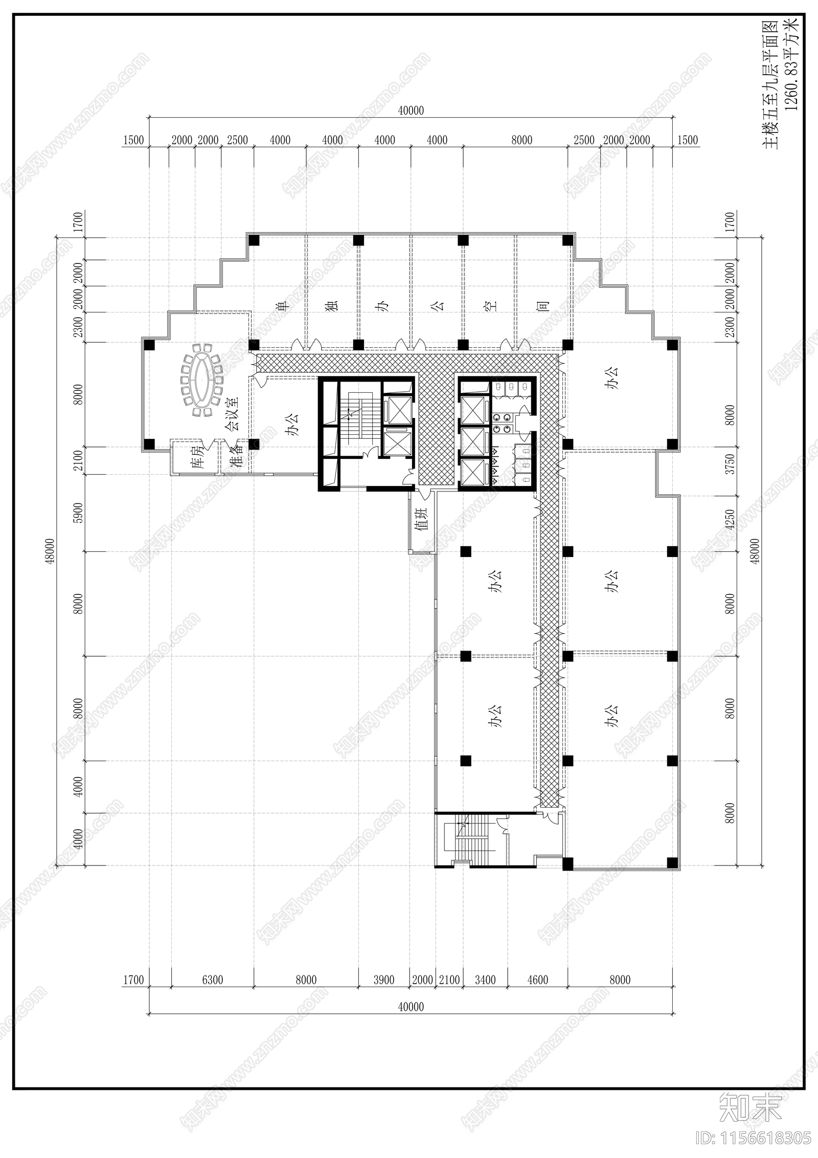 二十一层商务办公楼建筑扩初图cad施工图下载【ID:1156618305】