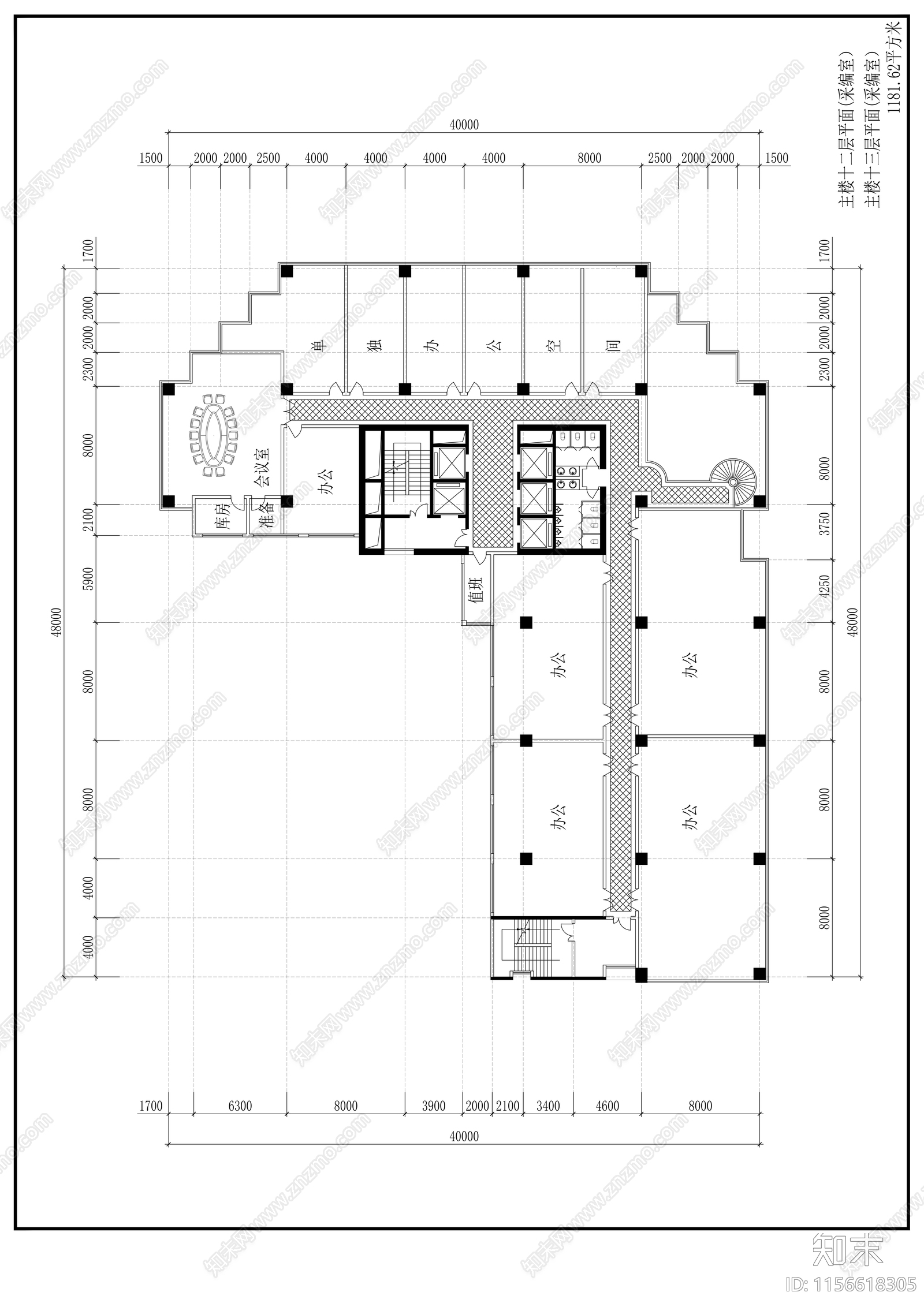 二十一层商务办公楼建筑扩初图cad施工图下载【ID:1156618305】