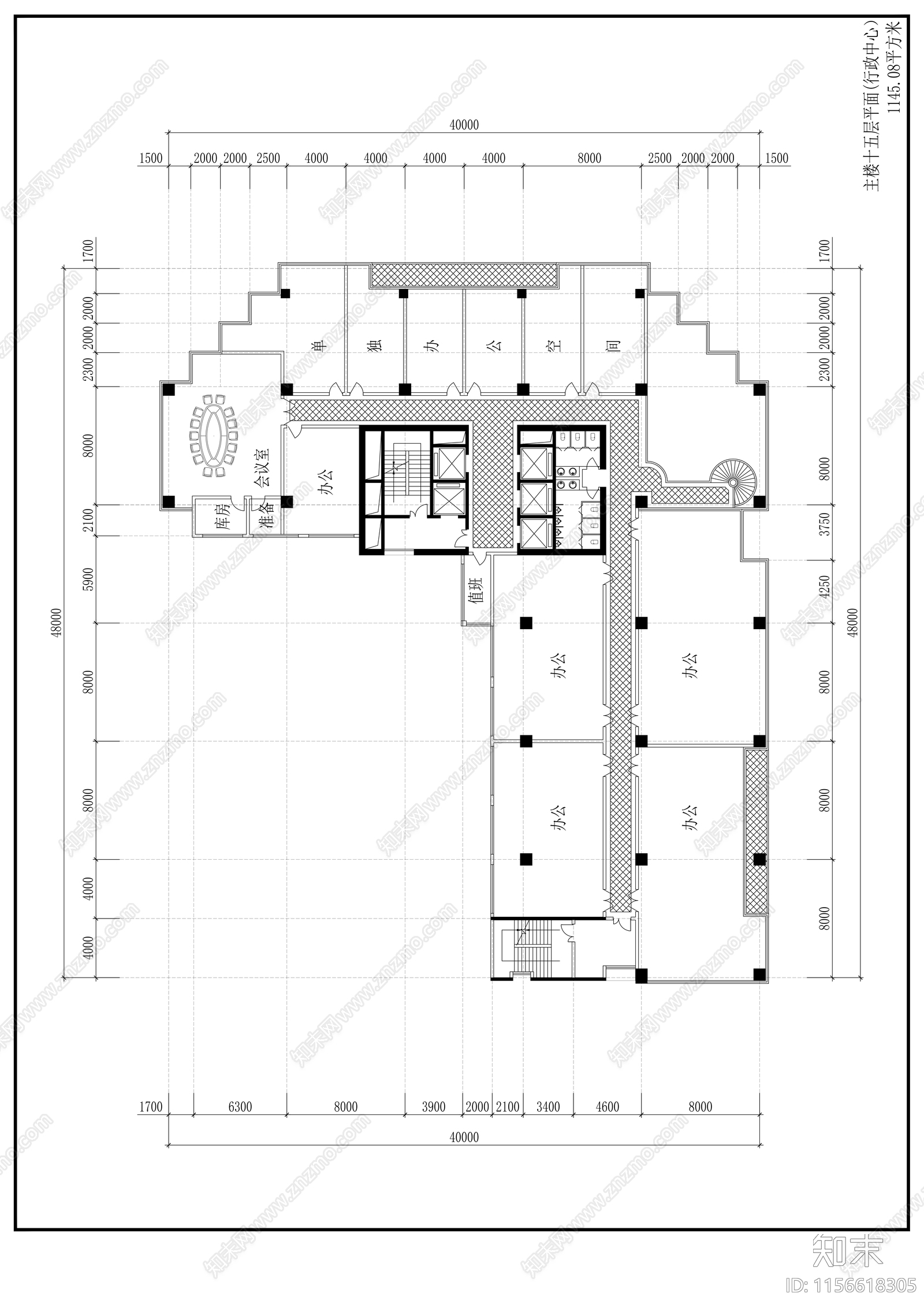 二十一层商务办公楼建筑扩初图cad施工图下载【ID:1156618305】