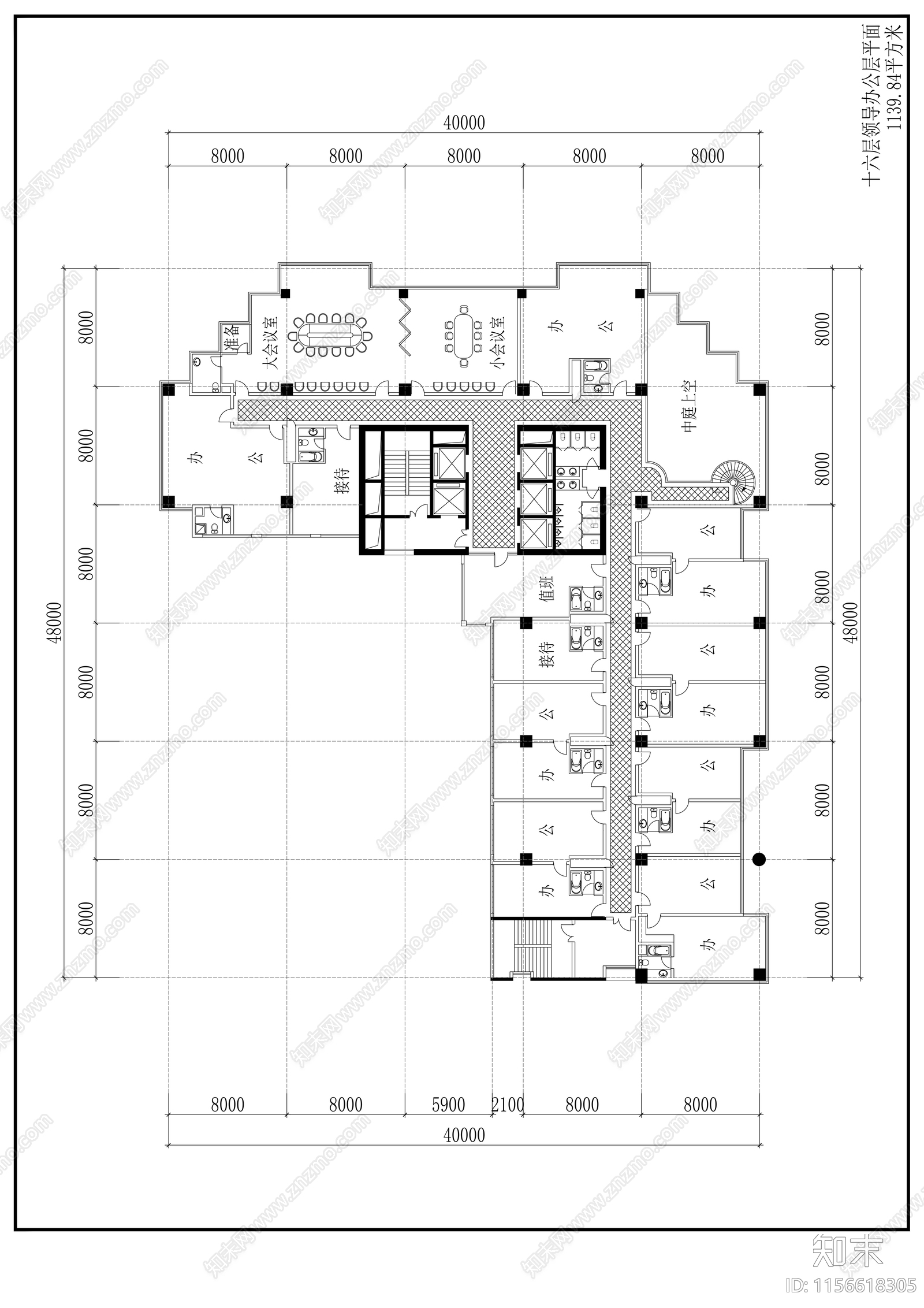 二十一层商务办公楼建筑扩初图cad施工图下载【ID:1156618305】